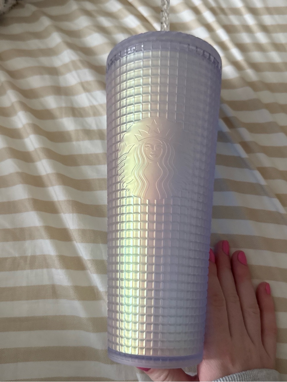 Starbucks Iridescent Lavender Grid Tumbler